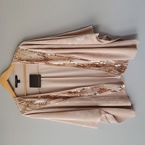 Marc New York Gold Velvet Sequin Open Cardigan One Size